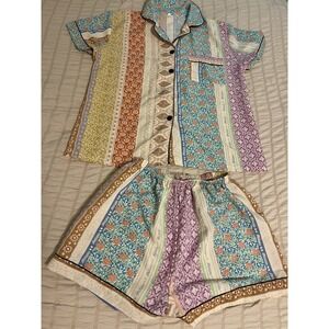 Colorful Striped Women's Pajama Set